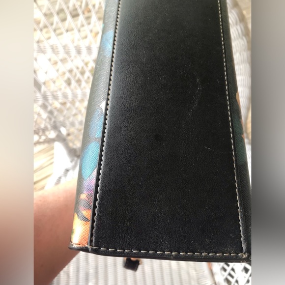 London Fog Faux Leather Floral Purse Satchel Handbag - Picture 3 of 10